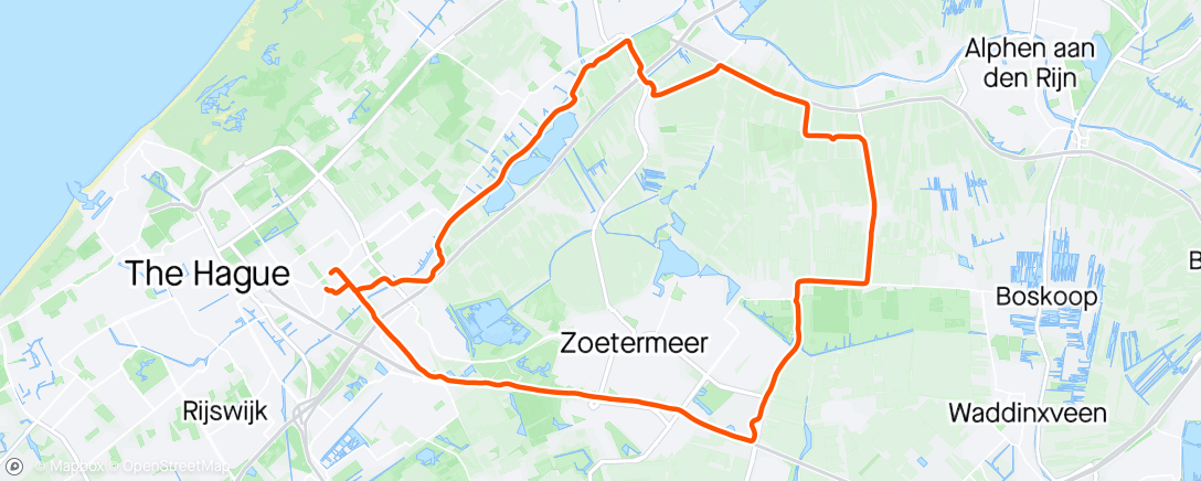 Map of the activity, Dinsdagavondrit 💦start en finish was droog