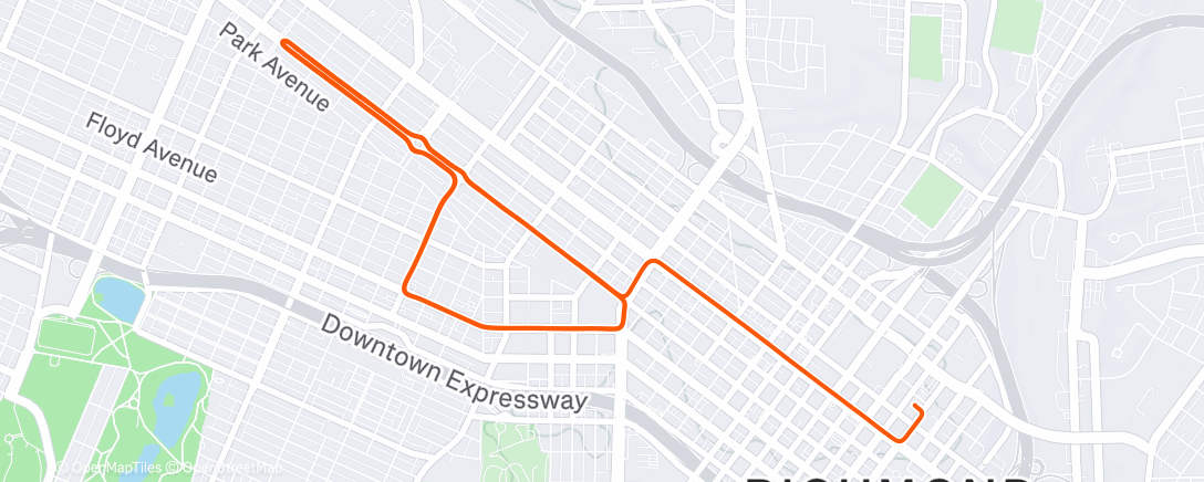 Карта физической активности (Zwift - Group Ride: Buffalo Bicycling Club Group Ride on The Fan Flats in Richmond)