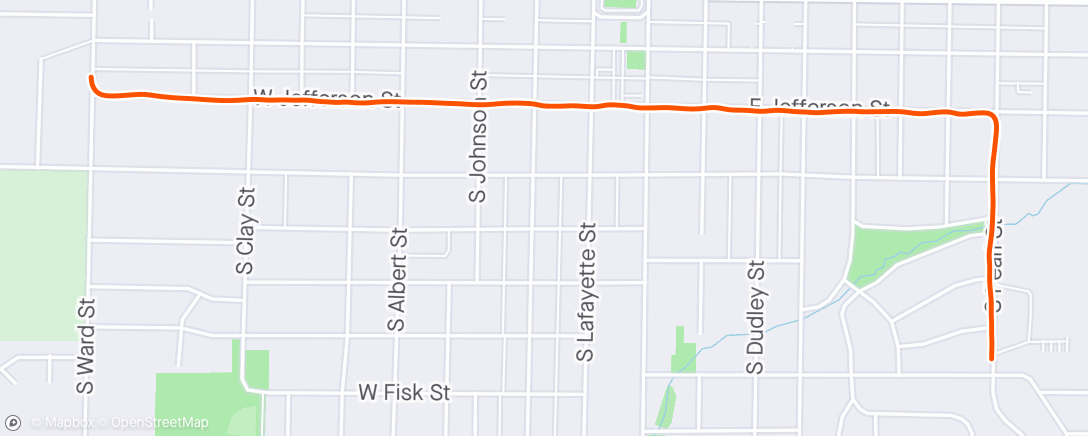 Map of the activity, Ride home from work