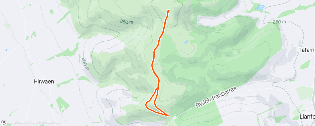 Map of the activity, First time since before COVID on my favourite walk, it was a great (lack of) fitness indicator.