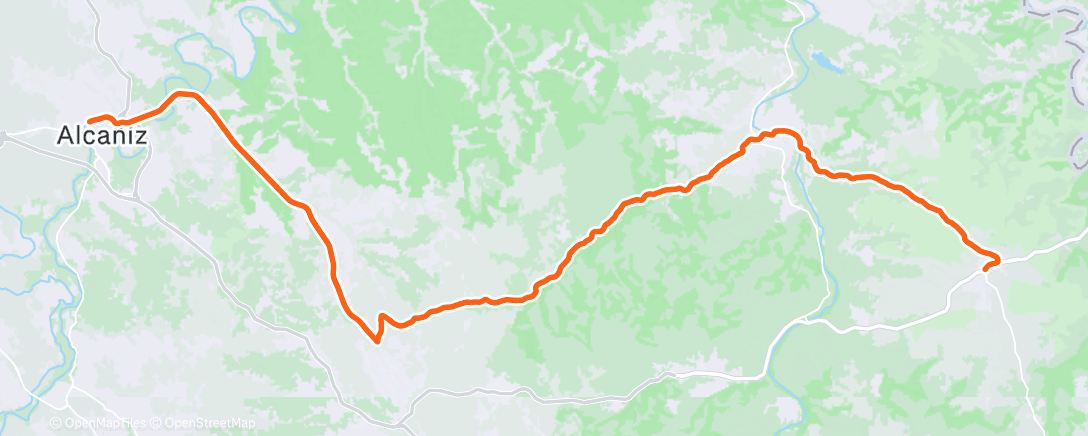 Map of the activity, Bicicleta de montaña por la tarde