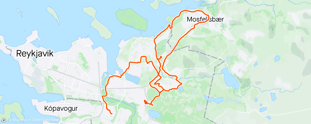 Map of the activity, Kvöld rúntur með auka