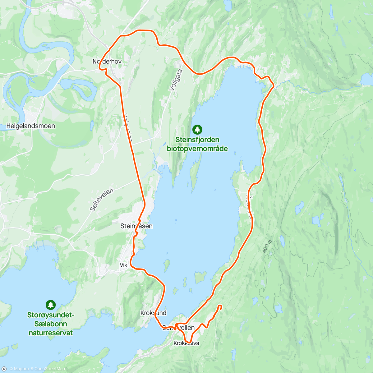 Map of the activity, Pre race spin Ringerike GP