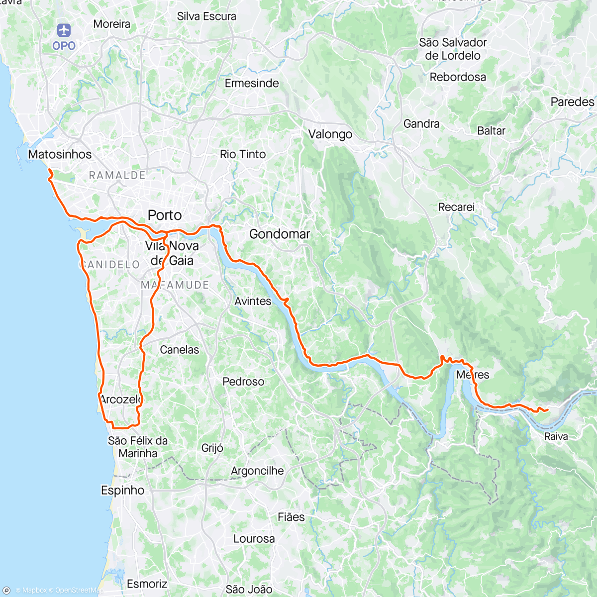 Map of the activity, Volta a Rio Mau