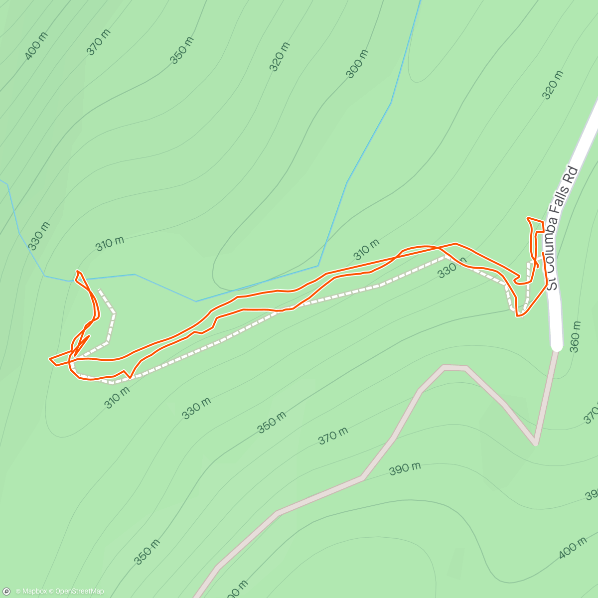 Map of the activity, St Columba Falls