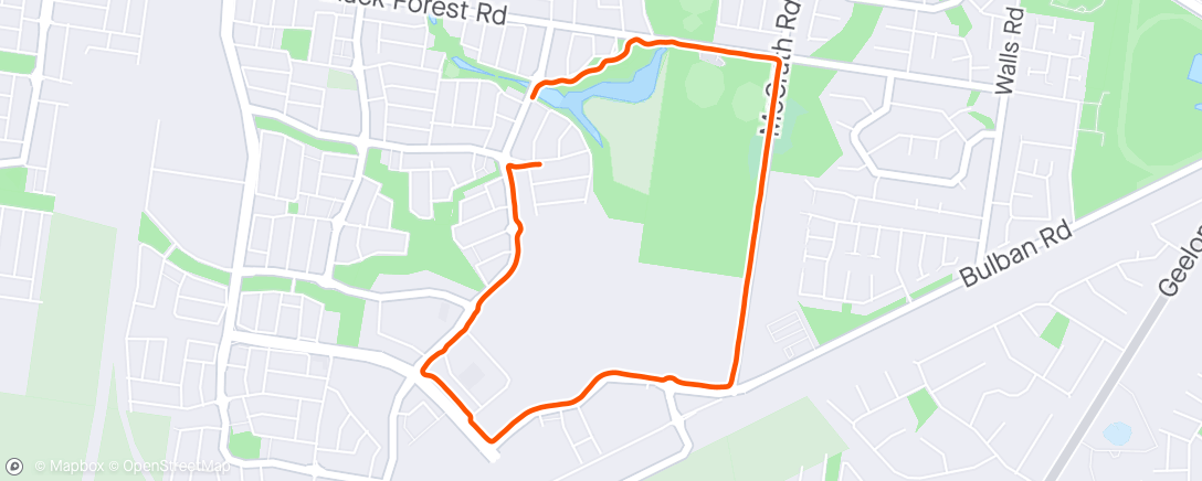 Map of the activity, Afternoon Run