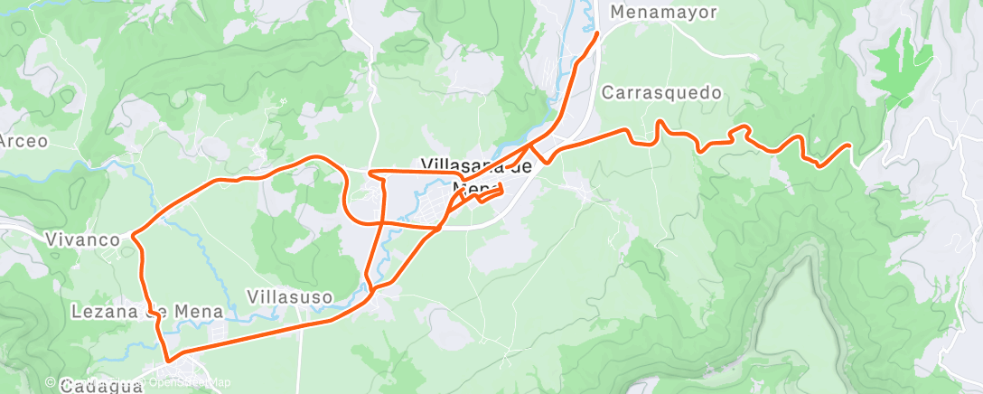 Map of the activity, Lunch Ride