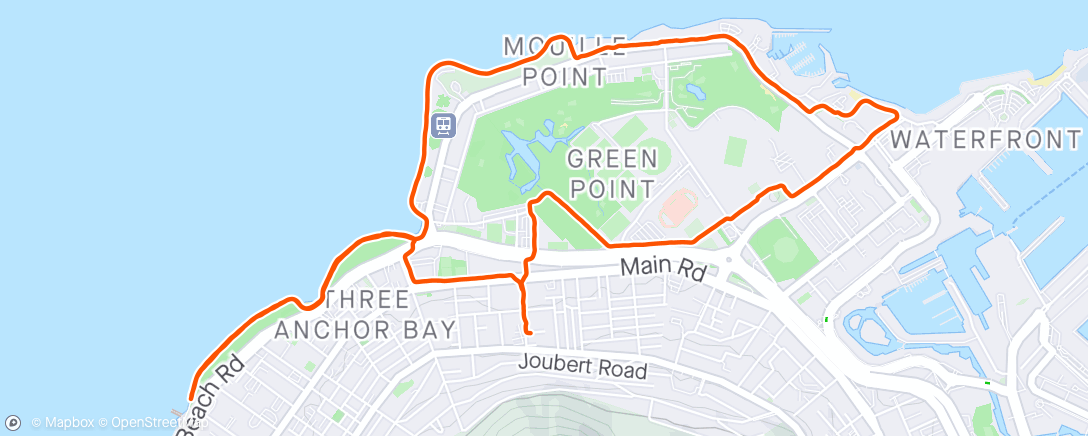 Map of the activity, Easy effort road run