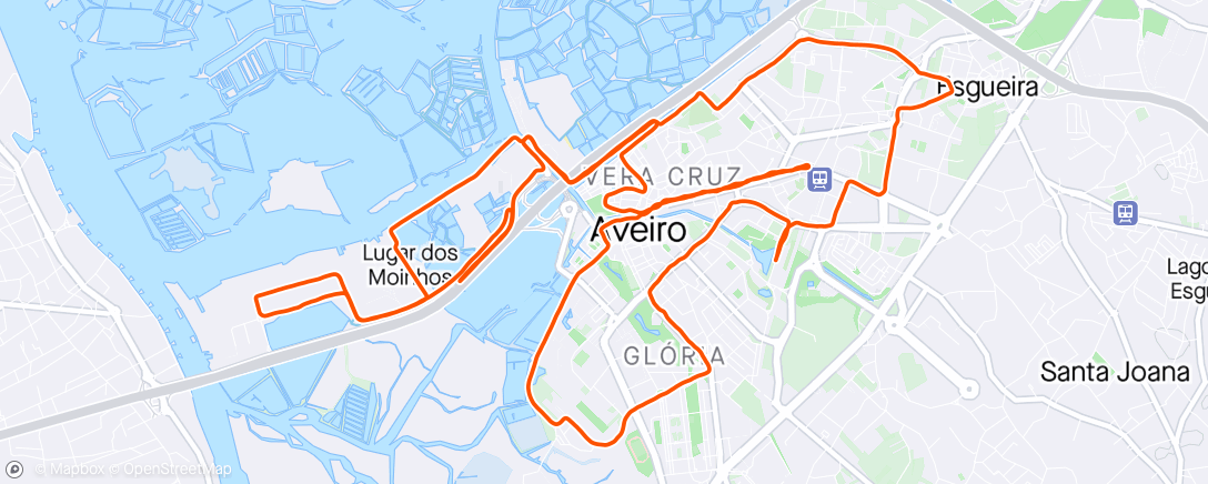 Karte der Aktivität „Maratona da Europa. Aveiro. 21k”