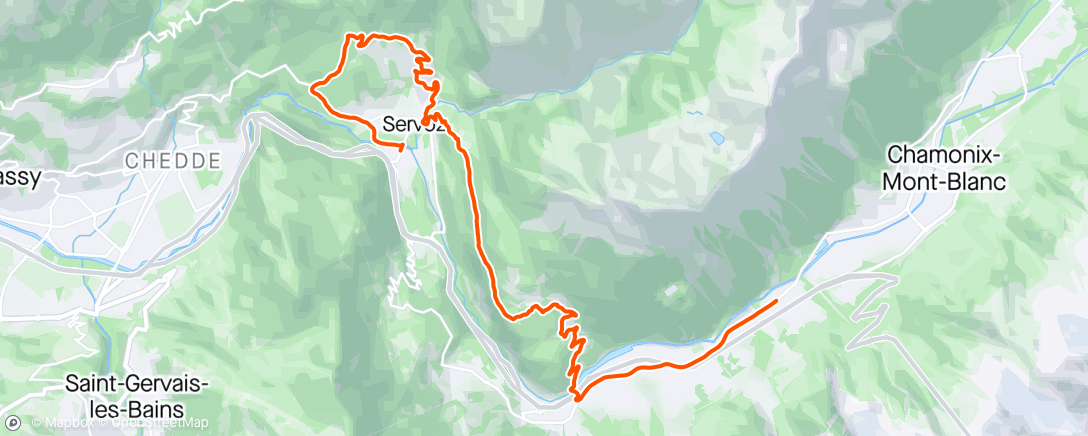 Map of the activity, That’s been a while adventure day to servoz