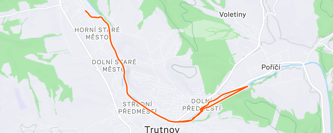 Map of the activity, Afternoon Run