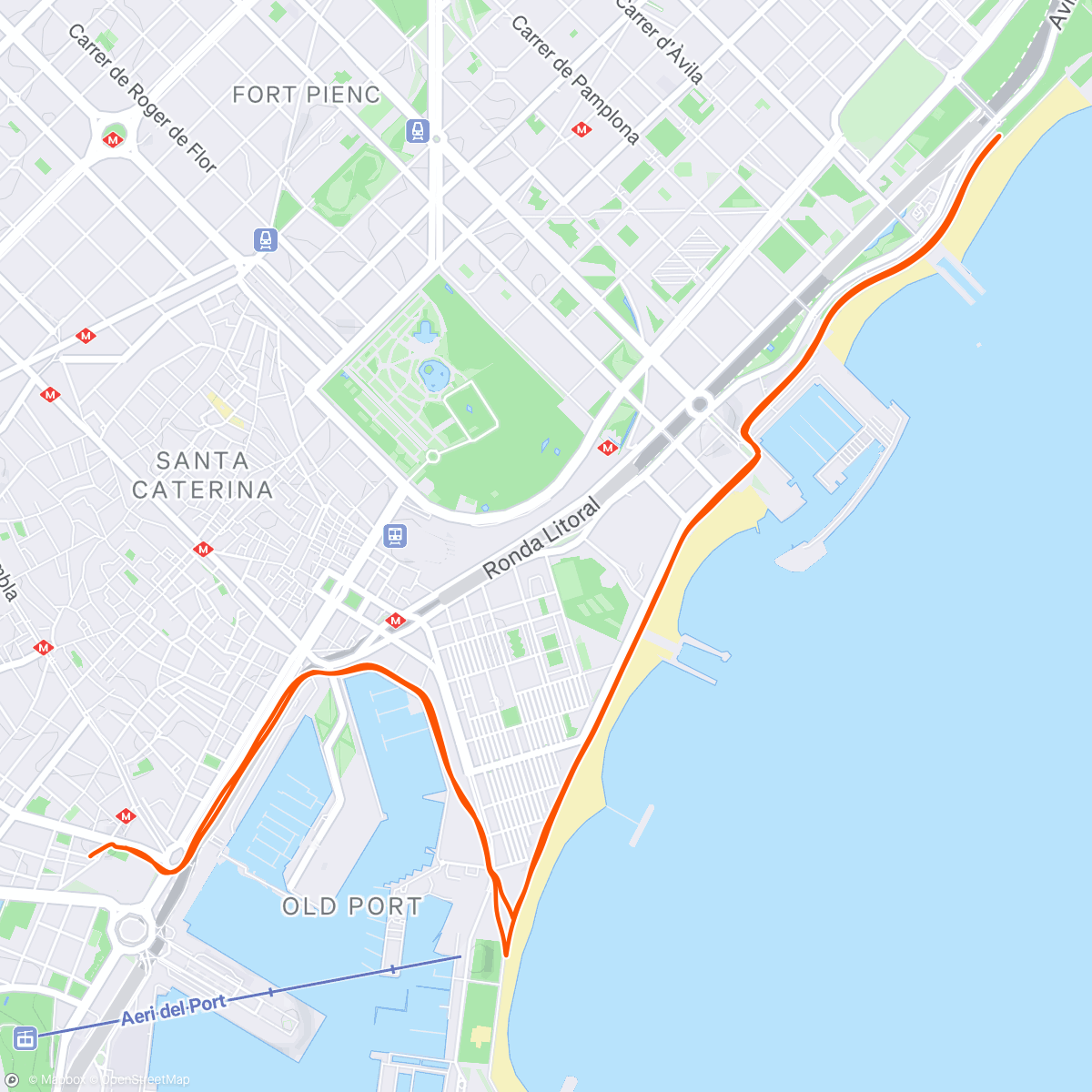 Map of the activity, Barceloneta