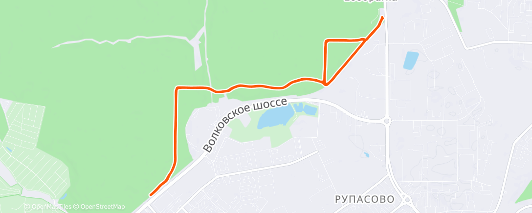 Map of the activity, Северный лыжный заезд (вечер)