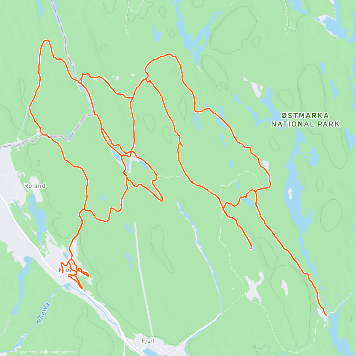 Map of the activity, Scooterløyper i Nasjonalparken