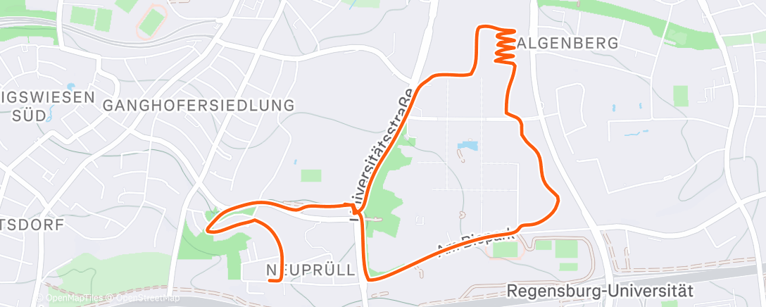 Map of the activity, Lauf am Nachmittag