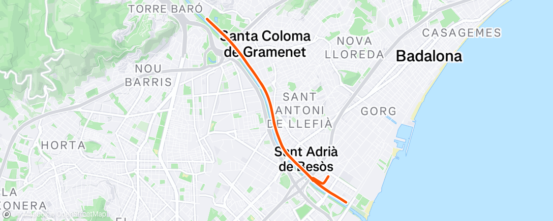 Mapa da atividade, Bicicleta por la mañana