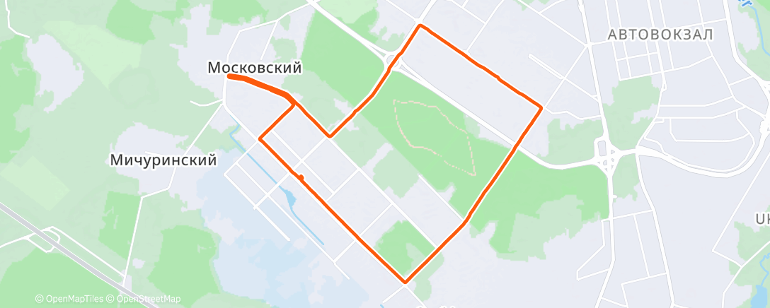 Map of the activity, Утренний забег