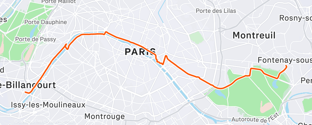 Map of the activity, Sortie vélo le matin