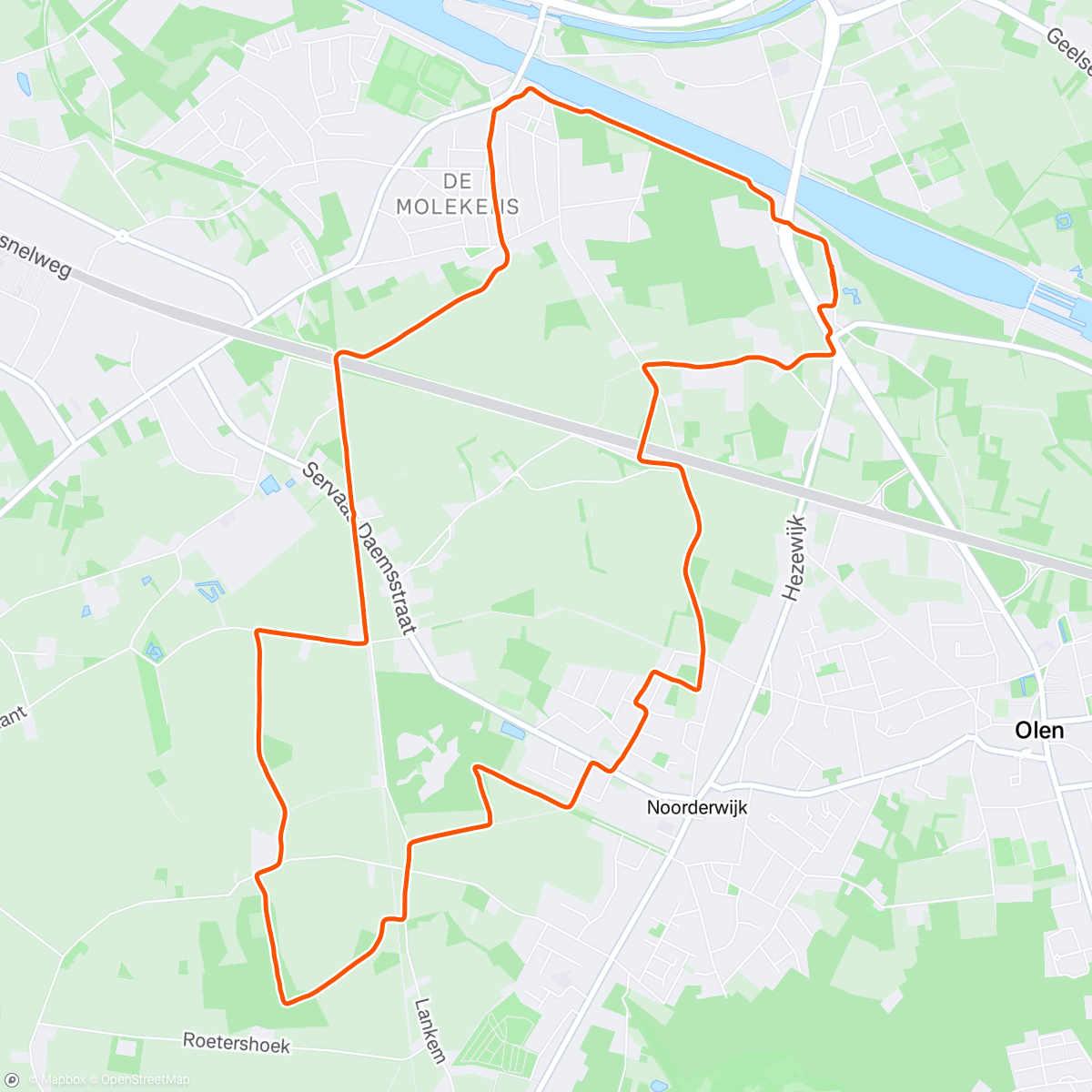 Map of the activity, Morning Run