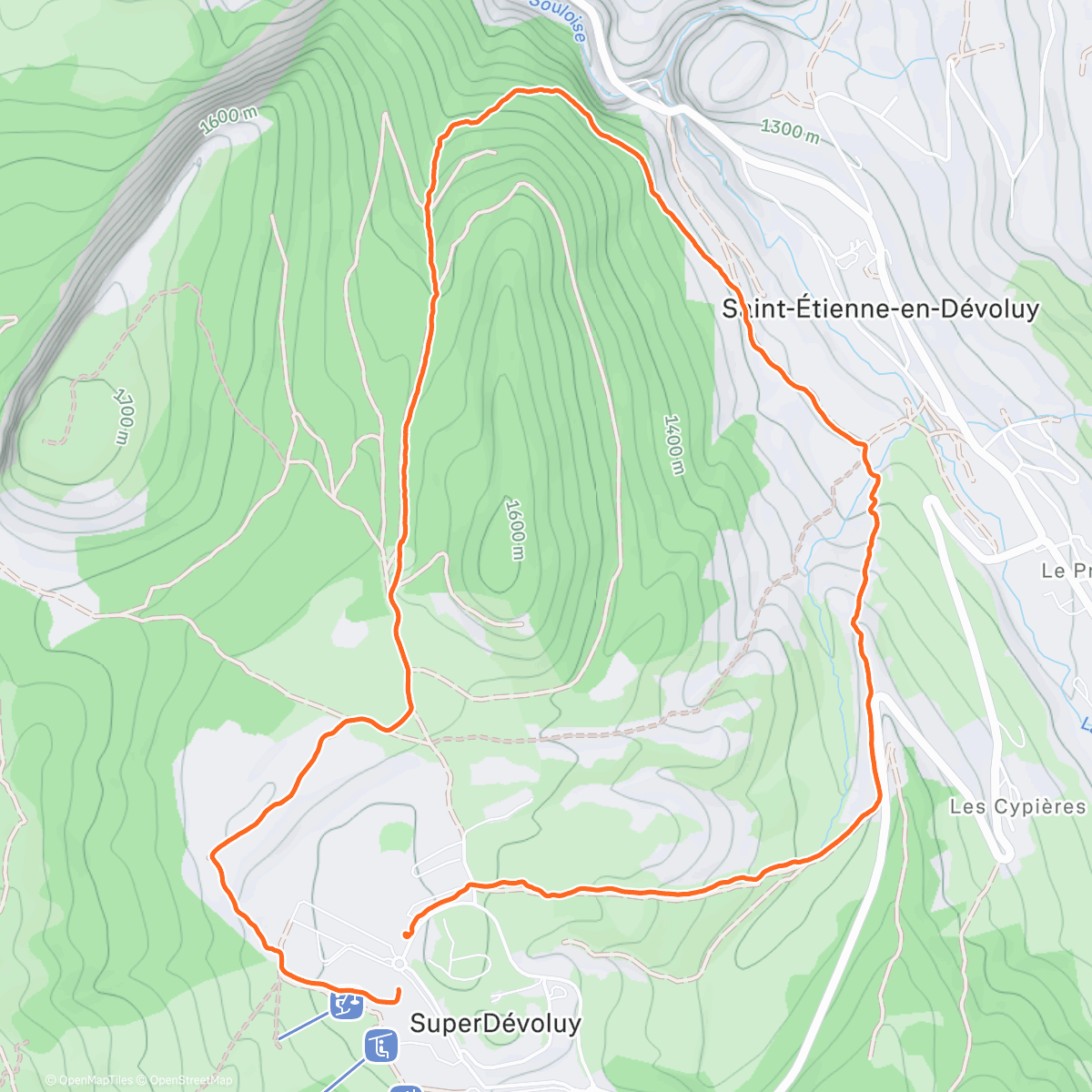 Map of the activity, Trail la chastanisse et boucherac
