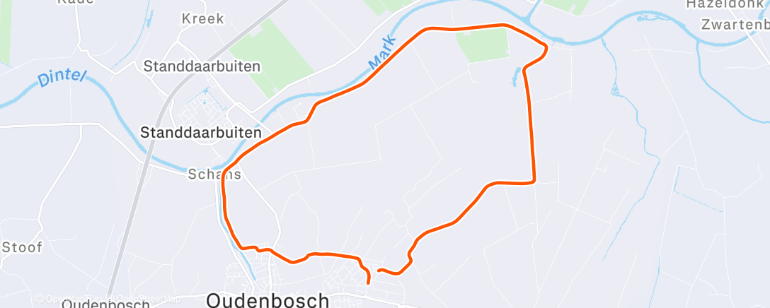 Map of the activity, Rondje polder op zondagochtend 🏃