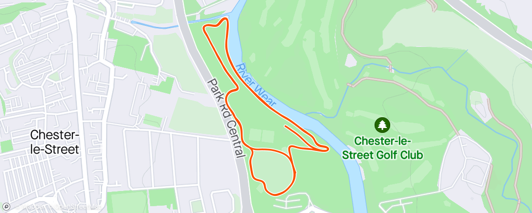 Map of the activity, Riverside Park Run