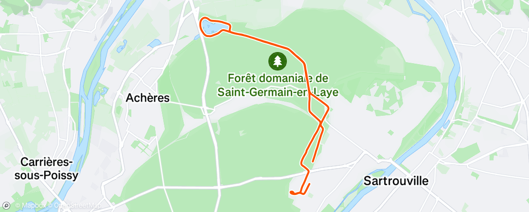 Map of the activity, Course à pied le matin