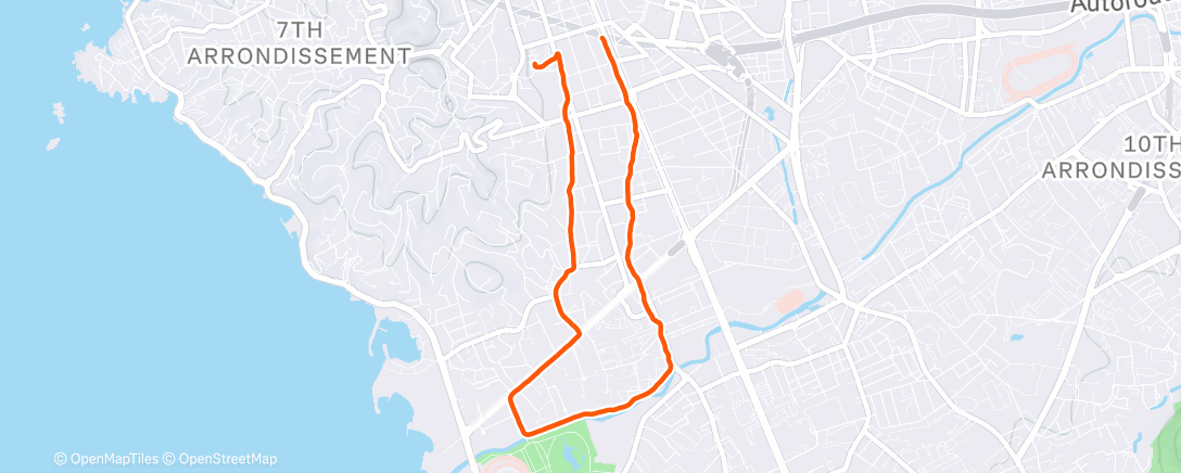 Map of the activity, Course à pied dans l'après-midi