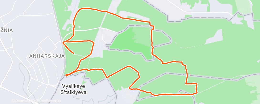 Map of the activity, Біялагічны заказнік Сціклева