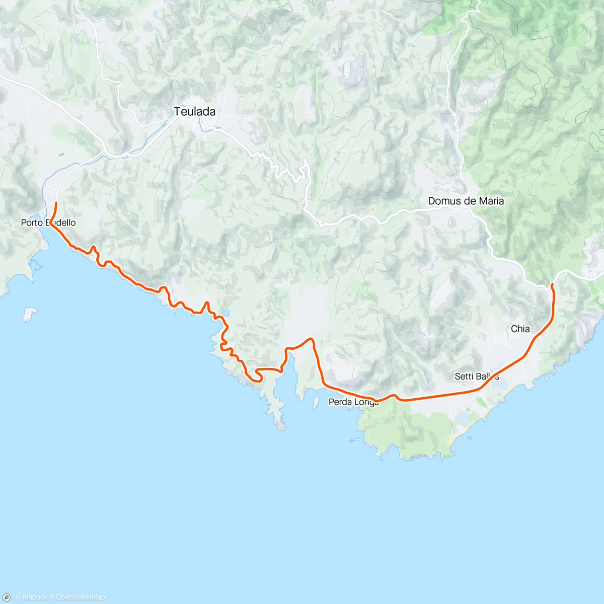 Map of the activity, Kinomap - 😍 Sardaigne : Southern coastal road of Golfo di Teulada 🏖️(🇮🇹)