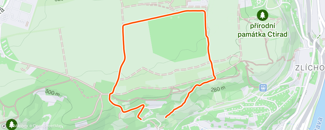 Map of the activity, Lunch Trail Run