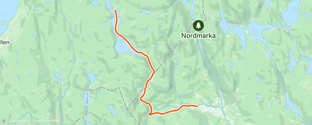 Map of the activity, Skitur Sørkedalen