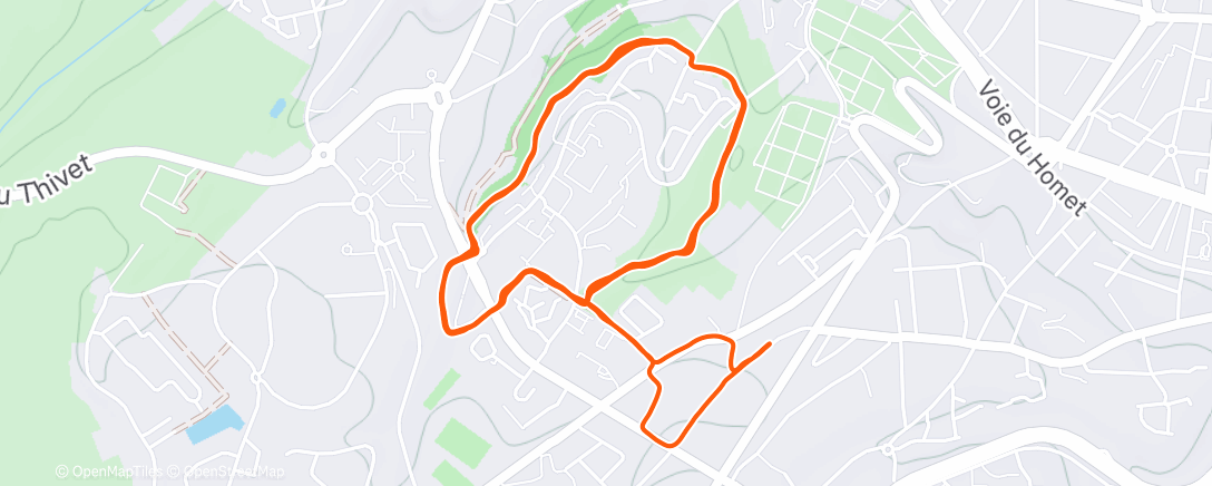 Map of the activity, Trail le midi