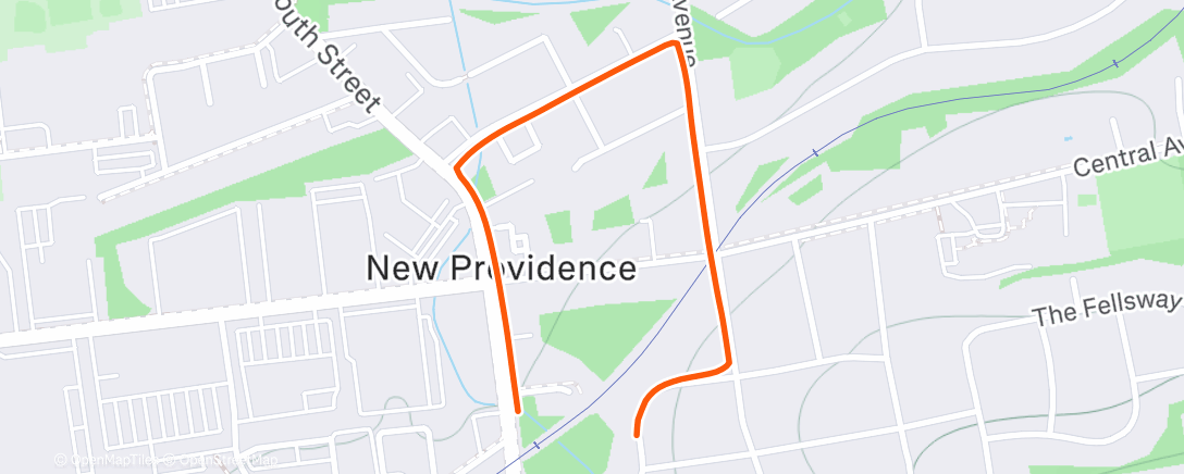 Map of the activity, Afternoon Run