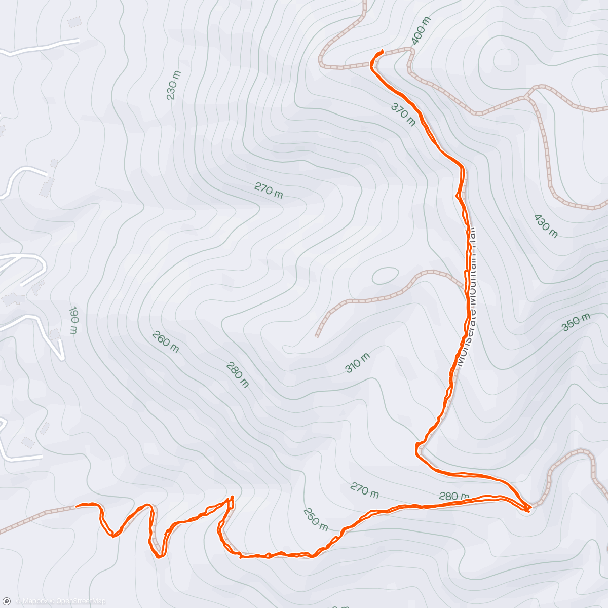 Map of the activity, Monserate Mountain Hike