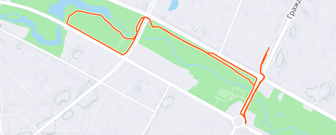 Map of the activity, Вечерний забег