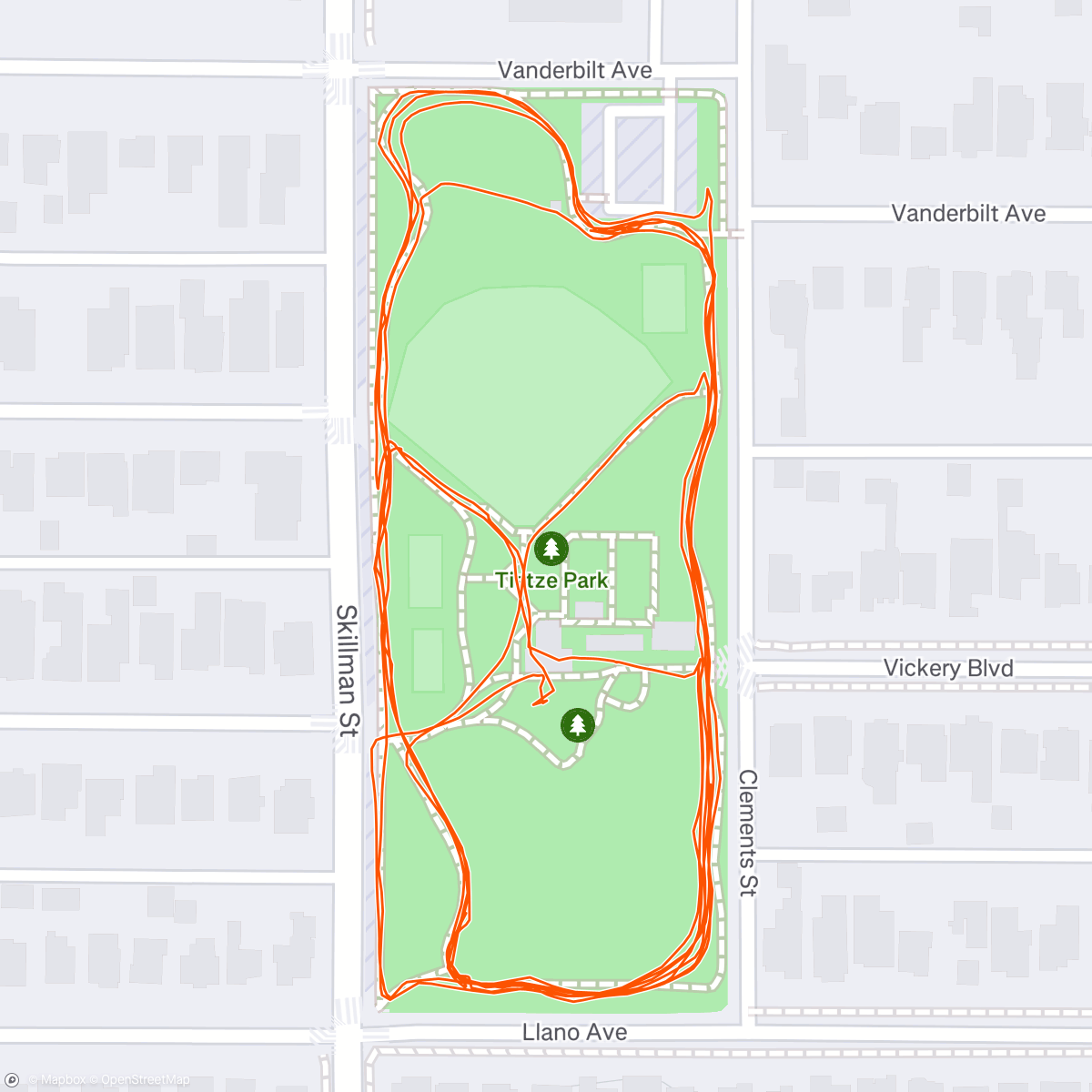 Map of the activity, Chasing Bikes!