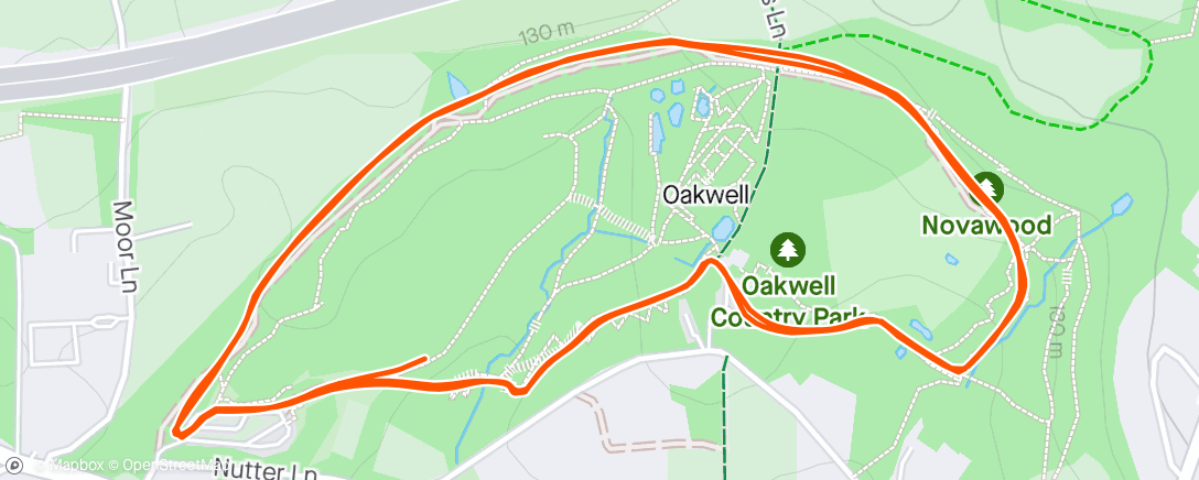 Map of the activity, Oakwell Hall parkrun