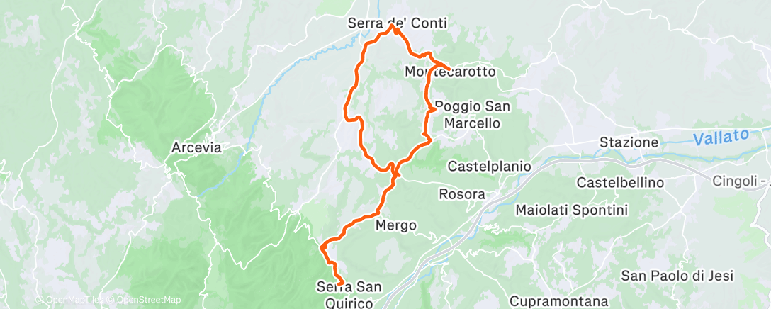 Map of the activity, Ciclismo all’ora di pranzo