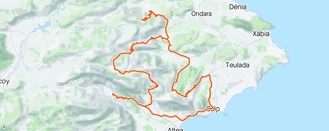 Map of the activity, Calpe 13: Easy endurance