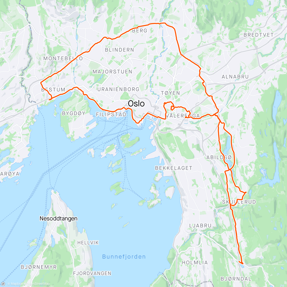 Map of the activity, Første tur i 2024.
