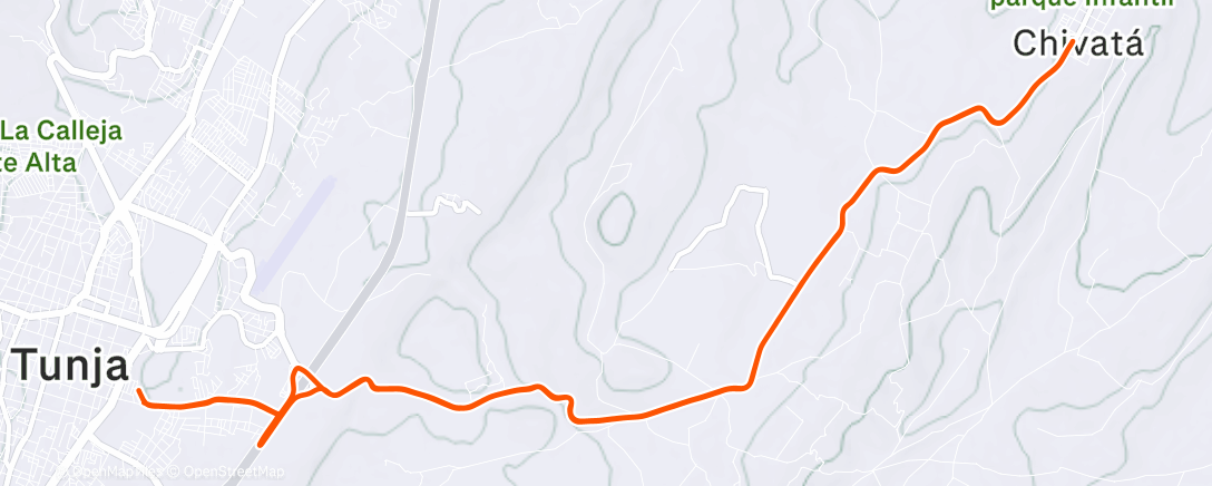 Map of the activity, Bicicleta a la hora del almuerzo