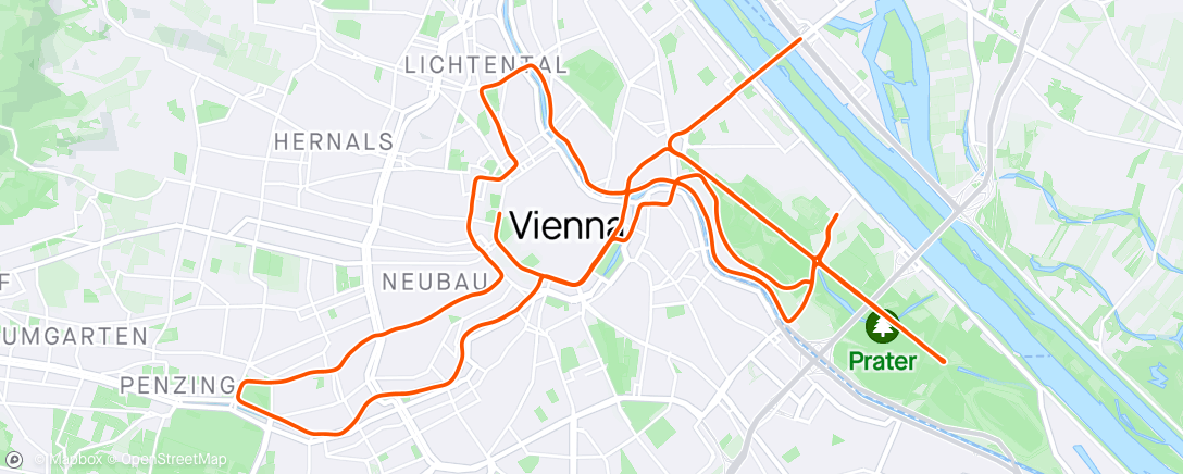 Map of the activity, Best way to see Vienna 😊 a beautiful city and a nice easier run 🤔