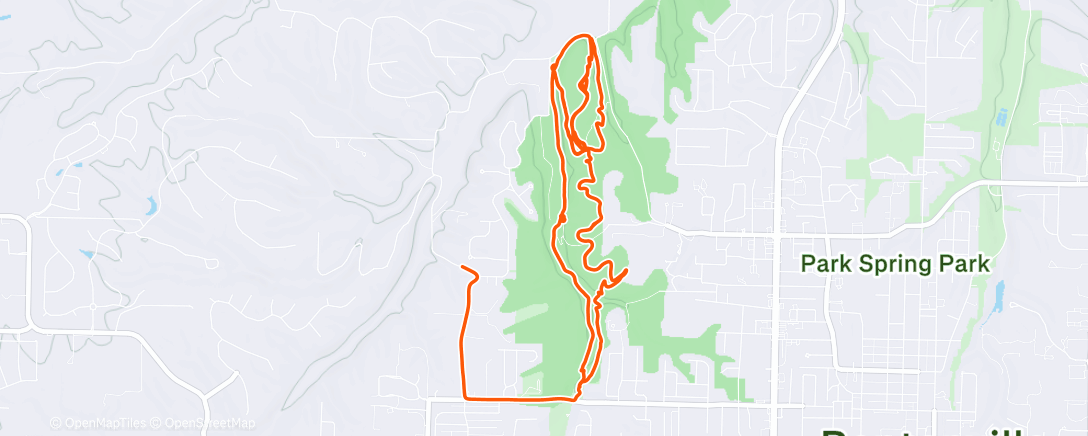 Map of the activity, Lunch Mountain Bike Ride
