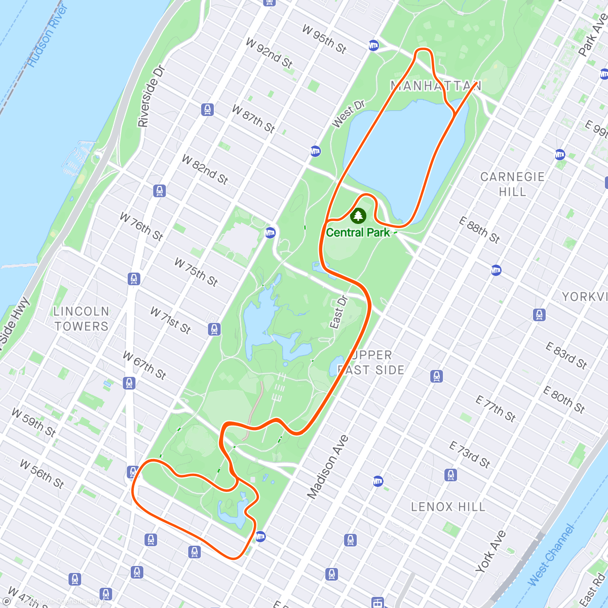 Map of the activity, Zwift - 2004 in New York