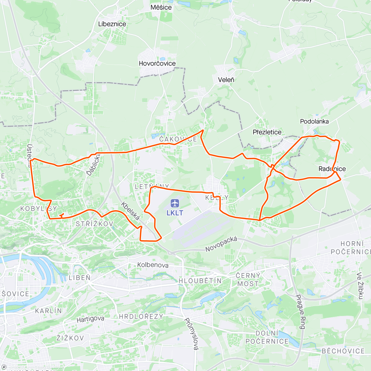 Map of the activity, Road to Jenstejn
