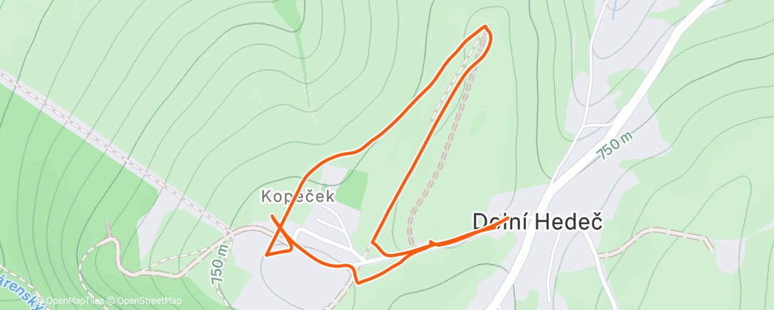 Map of the activity, Kopeček