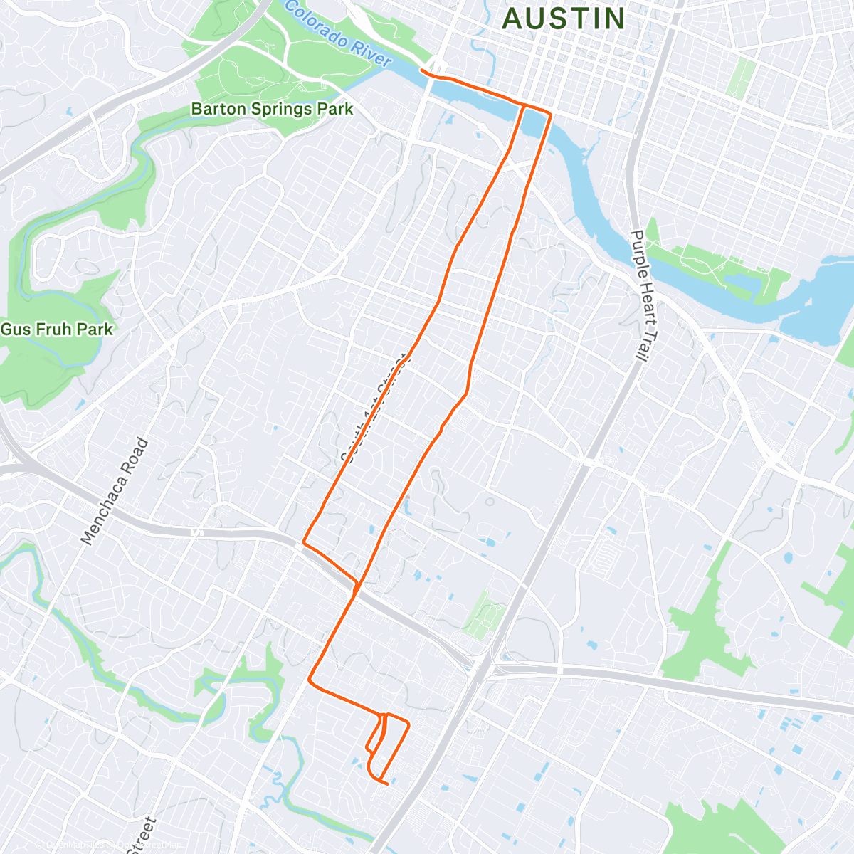 Map of the activity, Fartlek Run