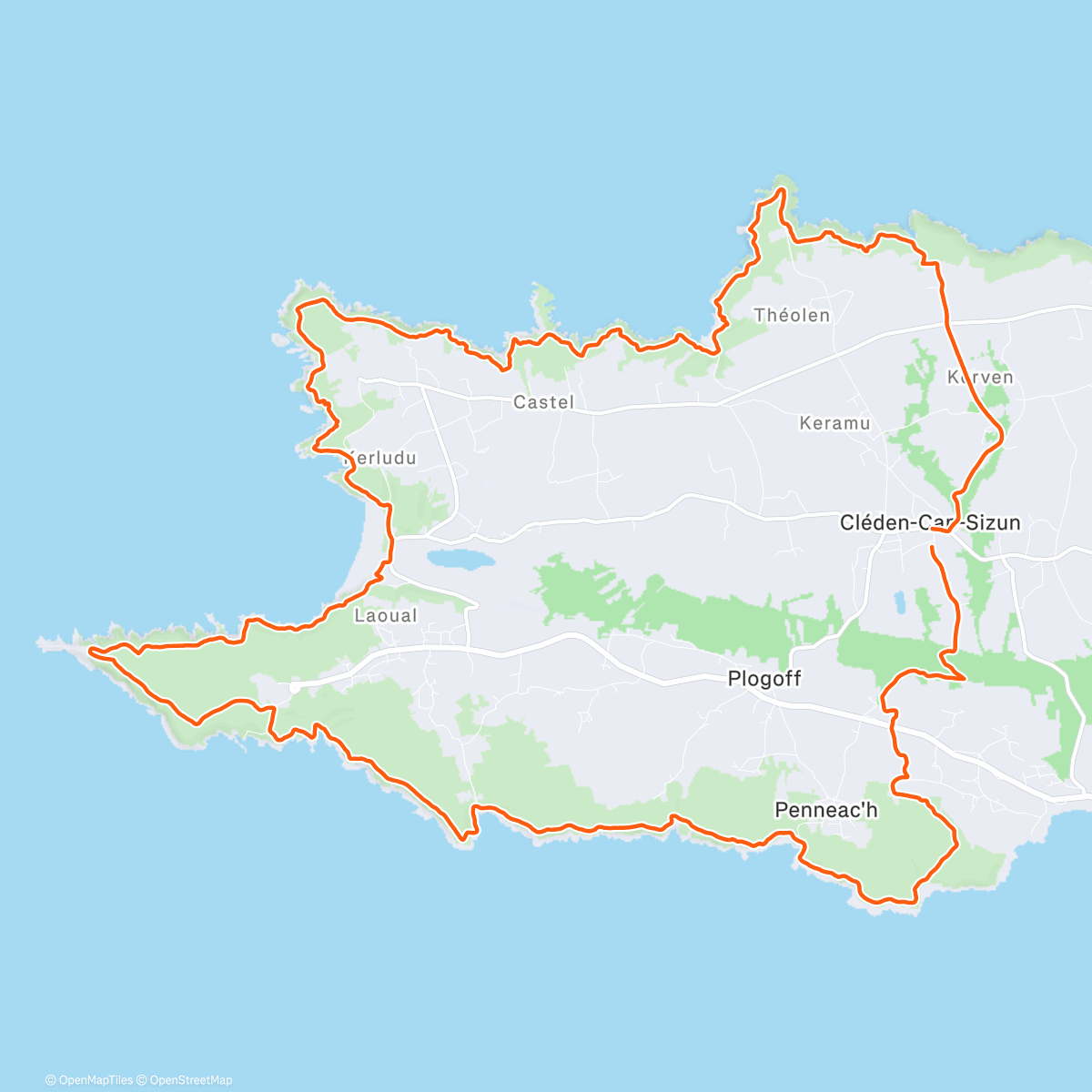 Map of the activity, Marche/trail à la pointe du raz 😍