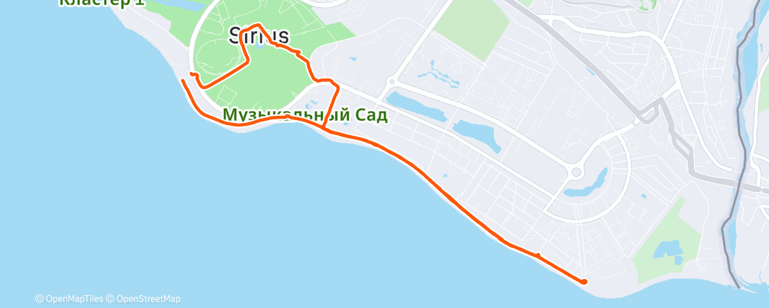 Map of the activity, Вечерний забег